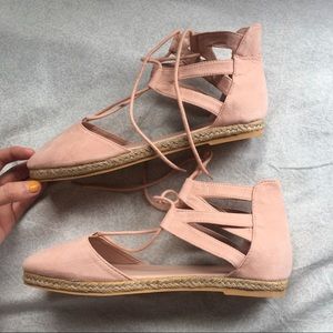 New ASOS Pink nude lace up sandals